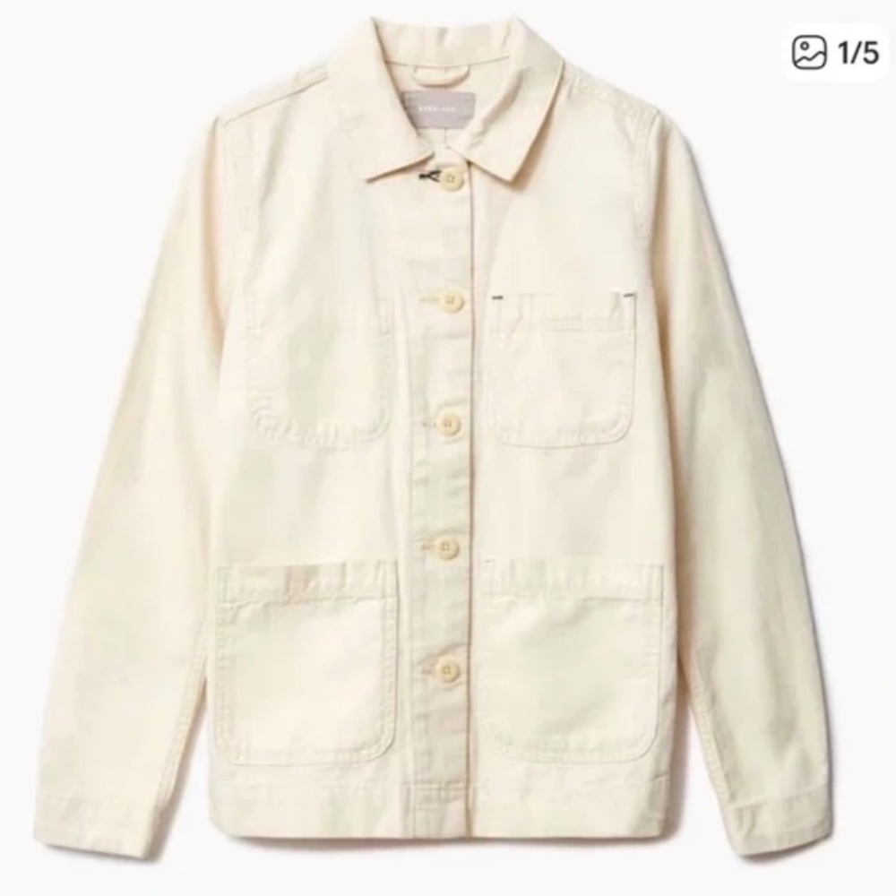 Everlane Off-White Denim Chore Jacket